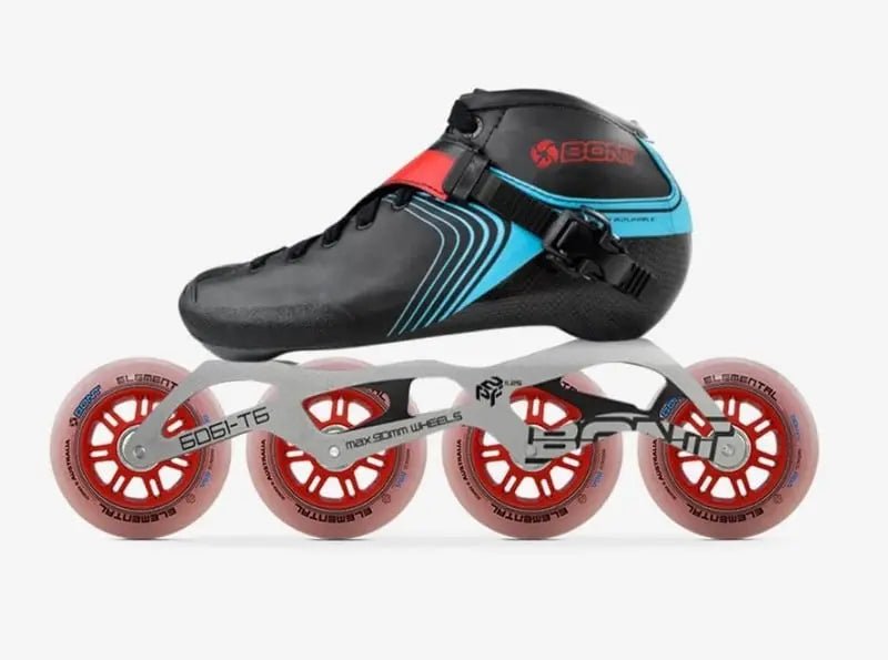Bont GT4 Inline Speed Skate Black Blue Red - ROLLER SKATE USA