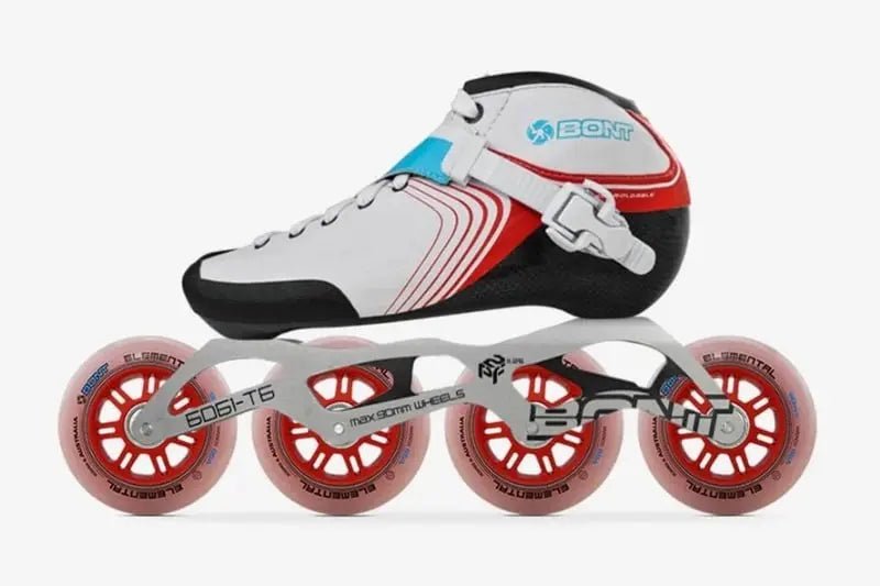 Bont GT4 Inline Speed Skate White Red - ROLLER SKATE USA