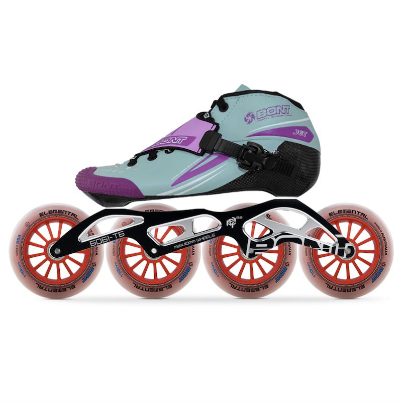 Bont Jet Inline Speed Skate Black 2PF 6061 Frame - ROLLER SKATE USA