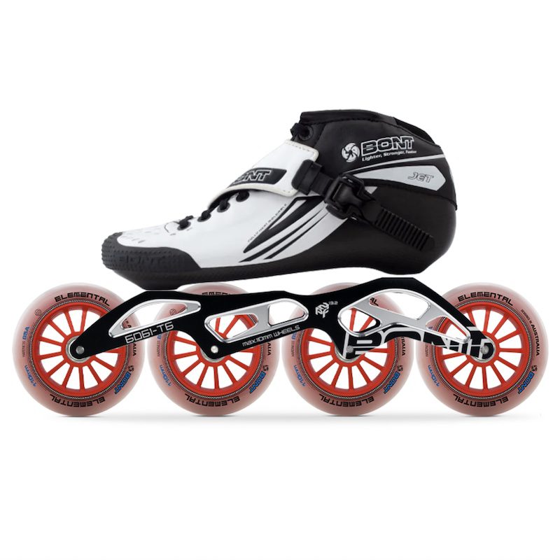 Bont Jet Inline Speed Skate- NEW Colors Black 2PF 6061 Frame - ROLLER SKATE USA