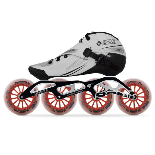 Bont Jet Inline Speed Skate Black 2PF 6061 Frame - ROLLER SKATE USA