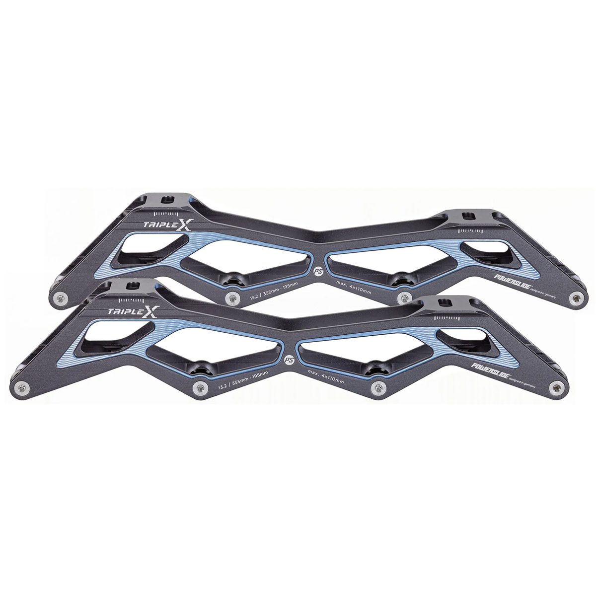 Powerslide Triple X 13.2" 4x110 Titanium/Blue 195m Frame