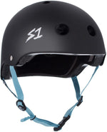 S1 Lifer Helmet Black Matte W/ Light Blue Straps - UNDIALED LIT COLLAB