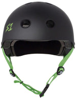 S1 Lifer Helmet Black Matte/Bright Green Straps