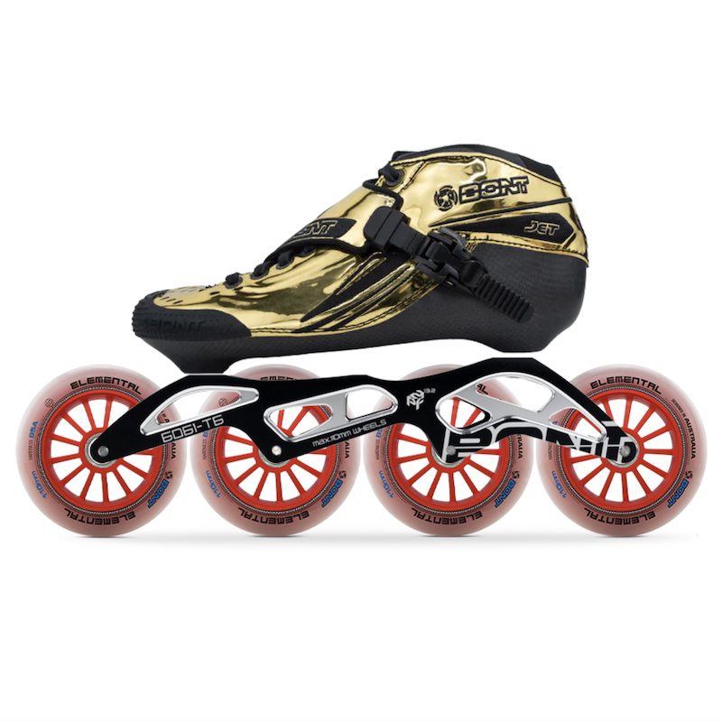 Bont Jet Inline Speed Skate- NEW Colors Black 2PF 6061 Frame