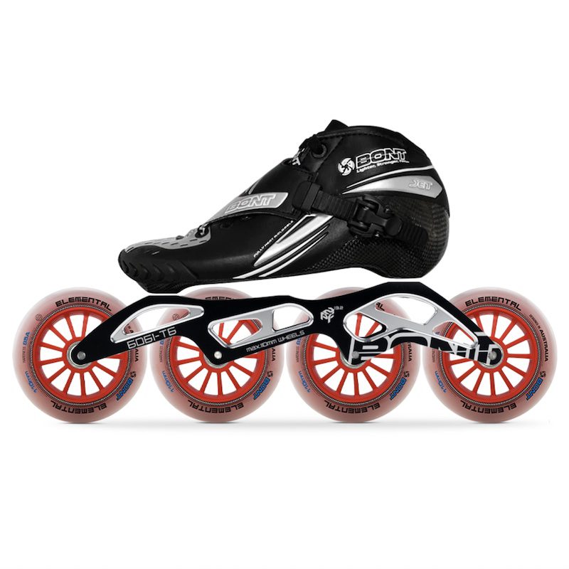 Bont Jet Inline Speed Skate Black 2PF 6061 Frame - ROLLER SKATE USA