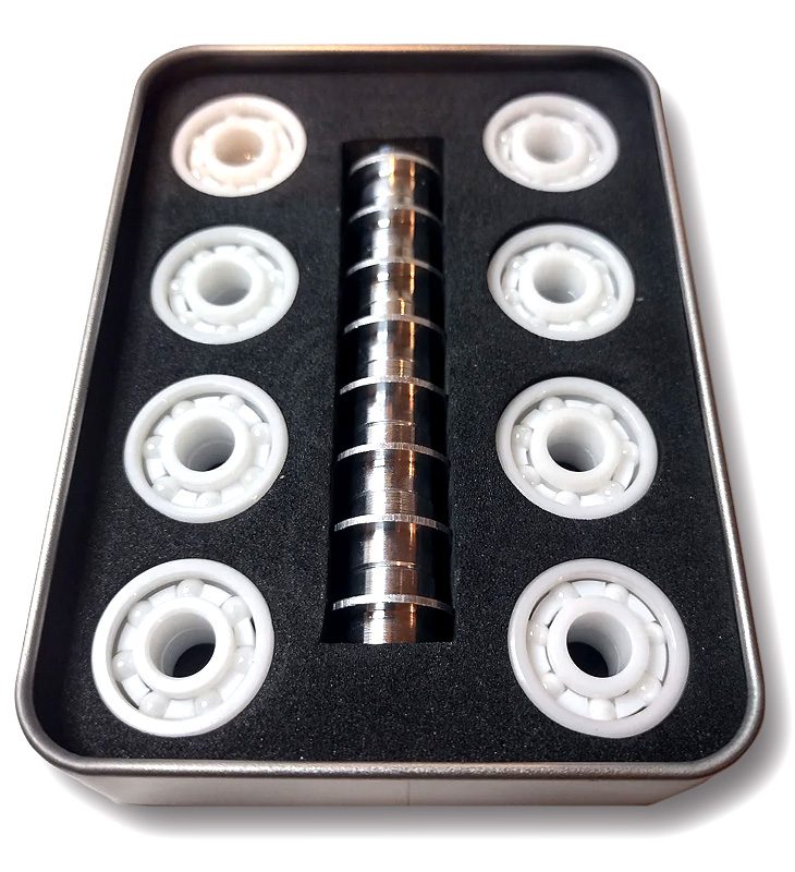 Tornado F-4 White ZR02 zirconia Ceramic balls W/ ZR02 Compound races Bearings