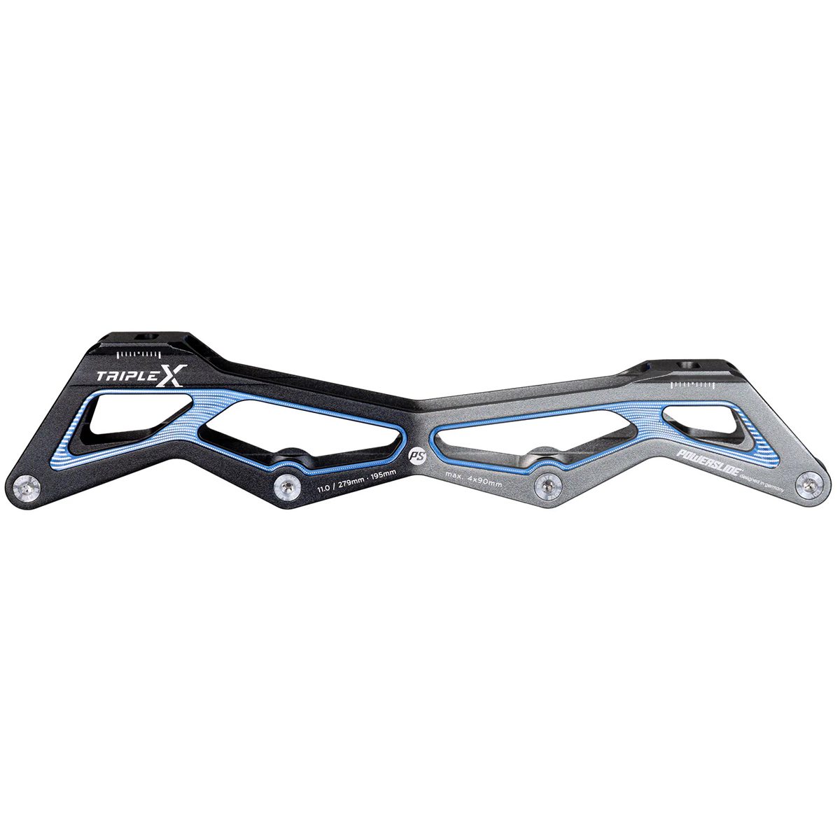 Powerslide Triple X5 11.0" 4x90 Black Blue 195M Frame