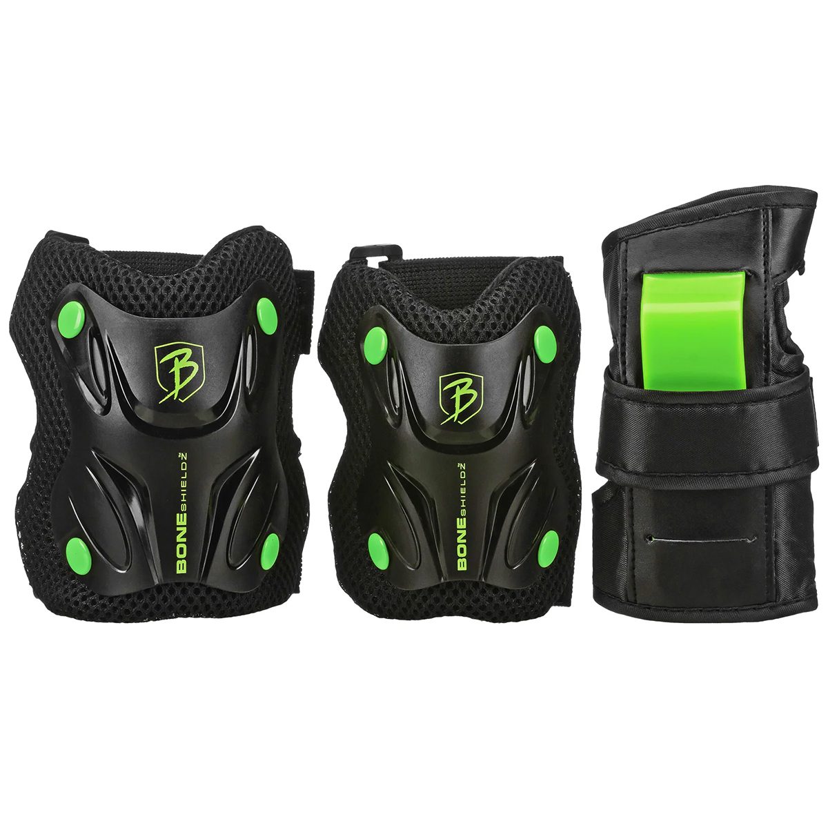 Skate Protective Gear Roller Derby Cruiser 3000 Youth Tri pack Black/Green