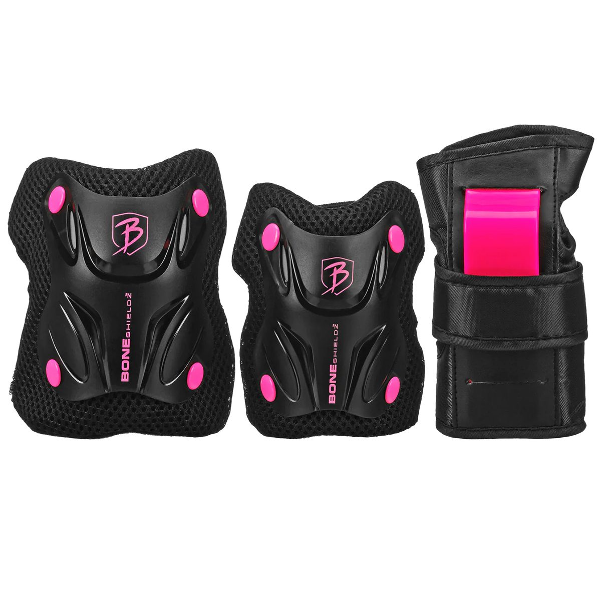 Skate Protective Gear Roller Derby Cruiser 3000 Youth Tri pack Black Pink