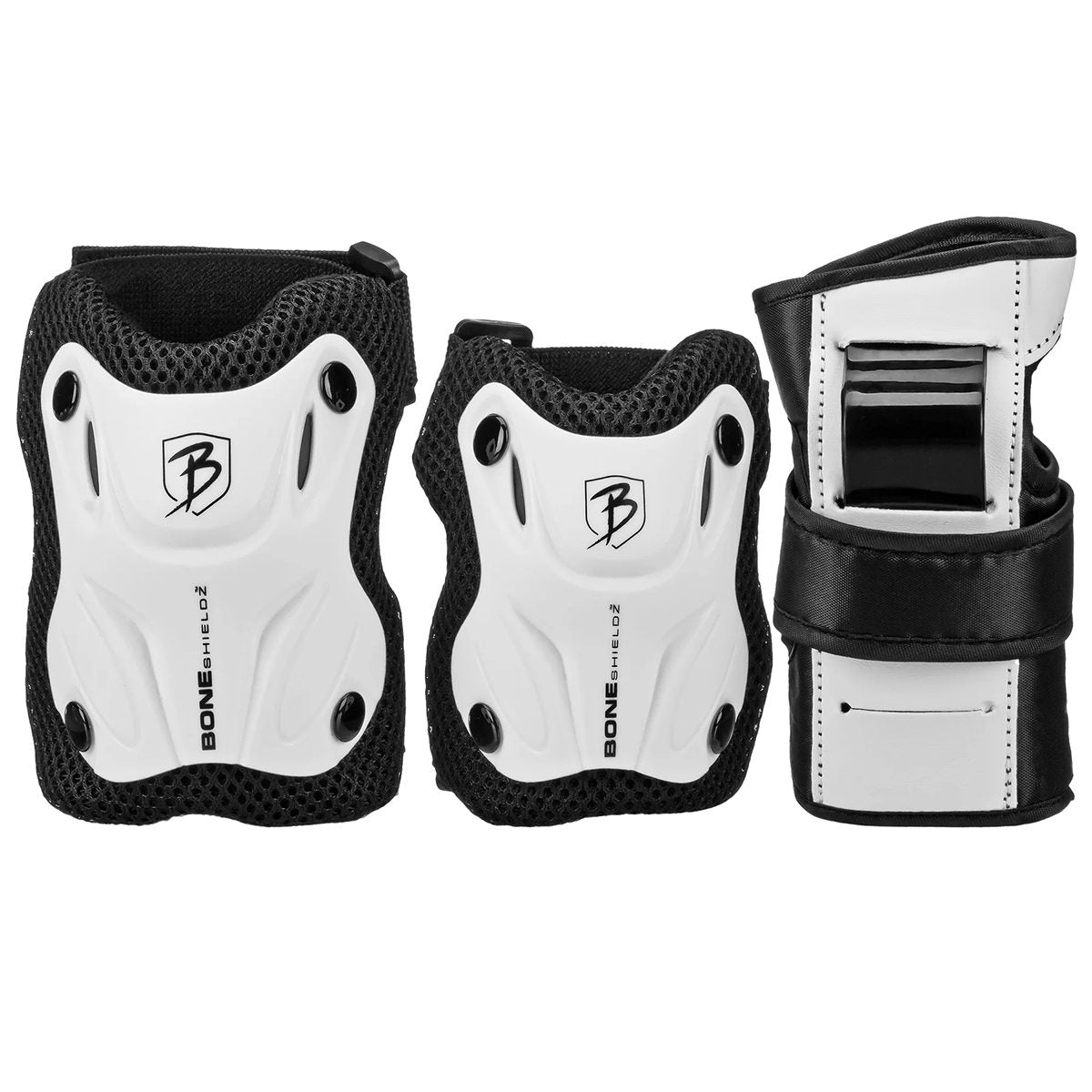 Skate Protective Gear Roller Derby Cruiser 3000 Youth Tri pack Black/White