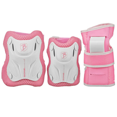 Skate Protective Gear Roller Derby Cruiser 3000 Youth Girl Tri pack Pink/White