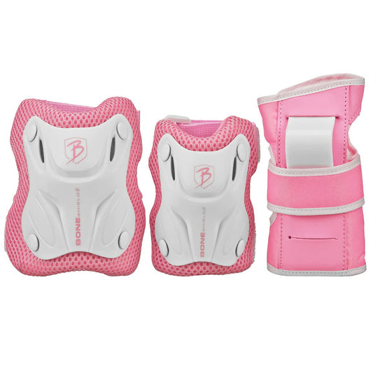 Skate Protective Gear Roller Derby Cruiser 3000 Youth Girl Tri pack Pink/White