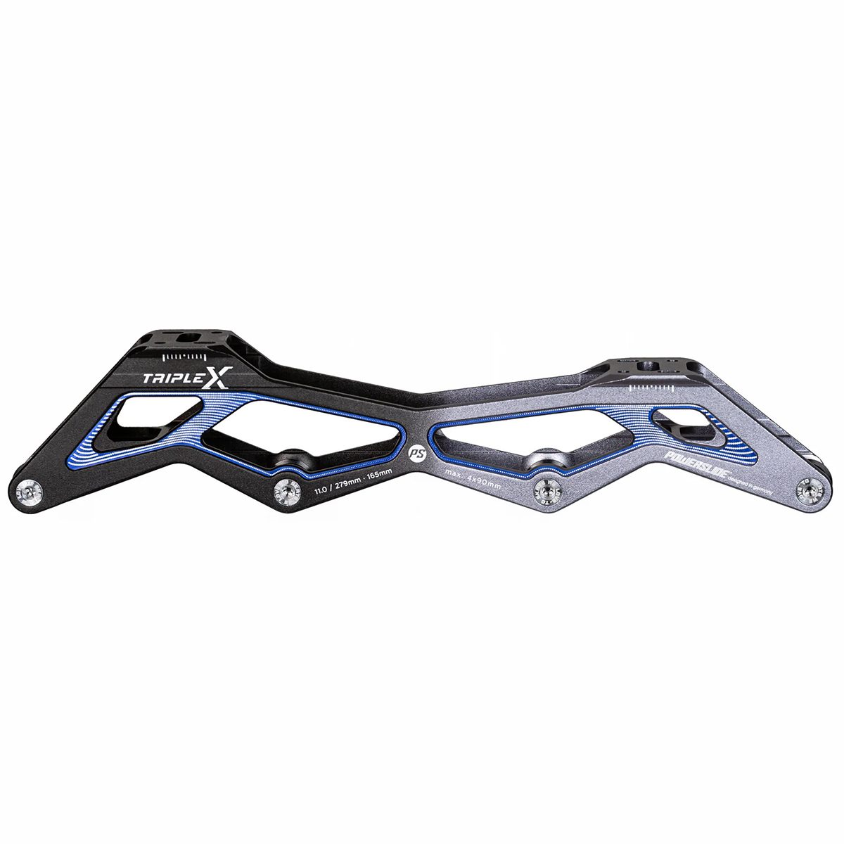 Powerslide Triple X5 11.0" 4x90 Black Blue 165M Frame