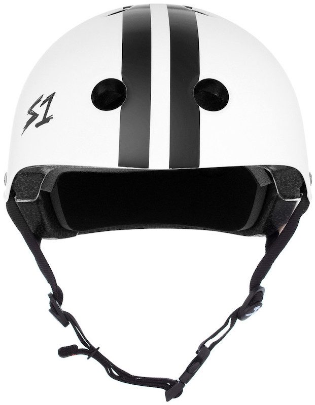 S1 Lifer Helmet White w/ Black Stripes