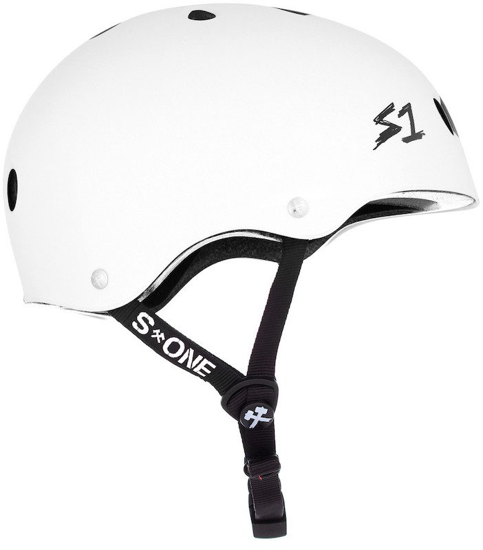 S1 Lifer Helmet White w/ Black Stripes