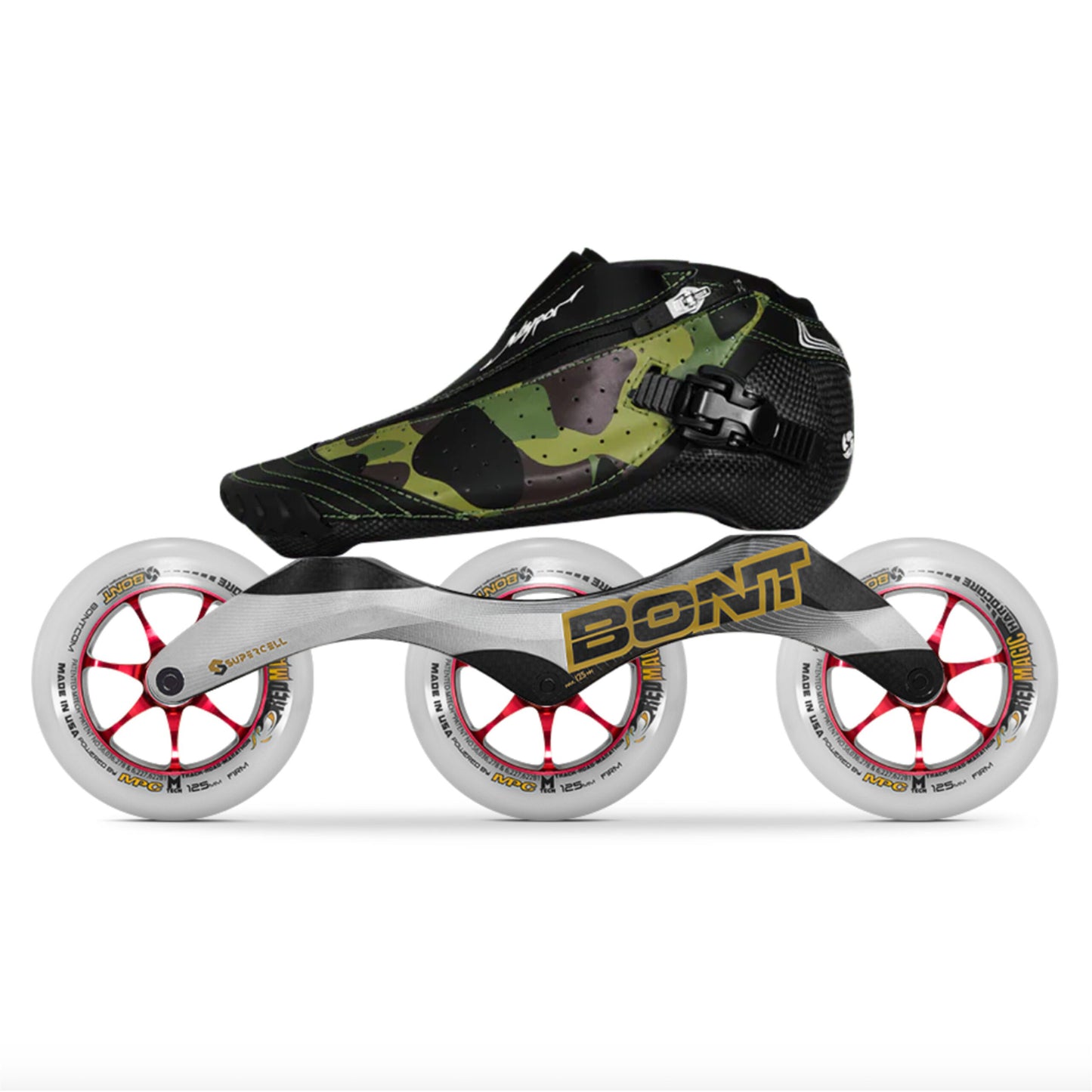 Bont Vaypor Zipper Toebox Colors Inline Skate with Supercell Frame