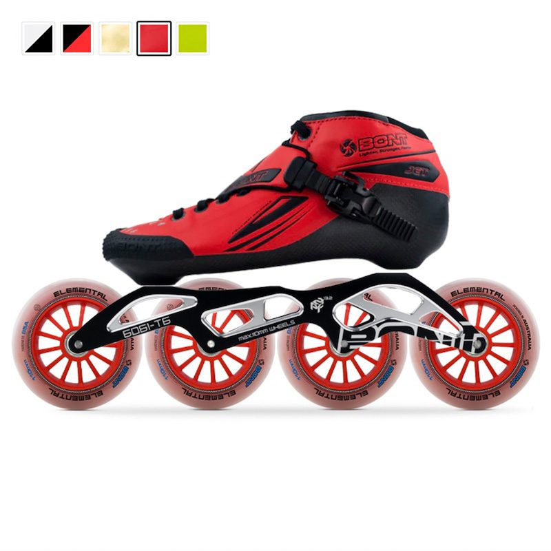 Bont Jet Inline Speed Skate- NEW Colors Black 2PF 6061 Frame