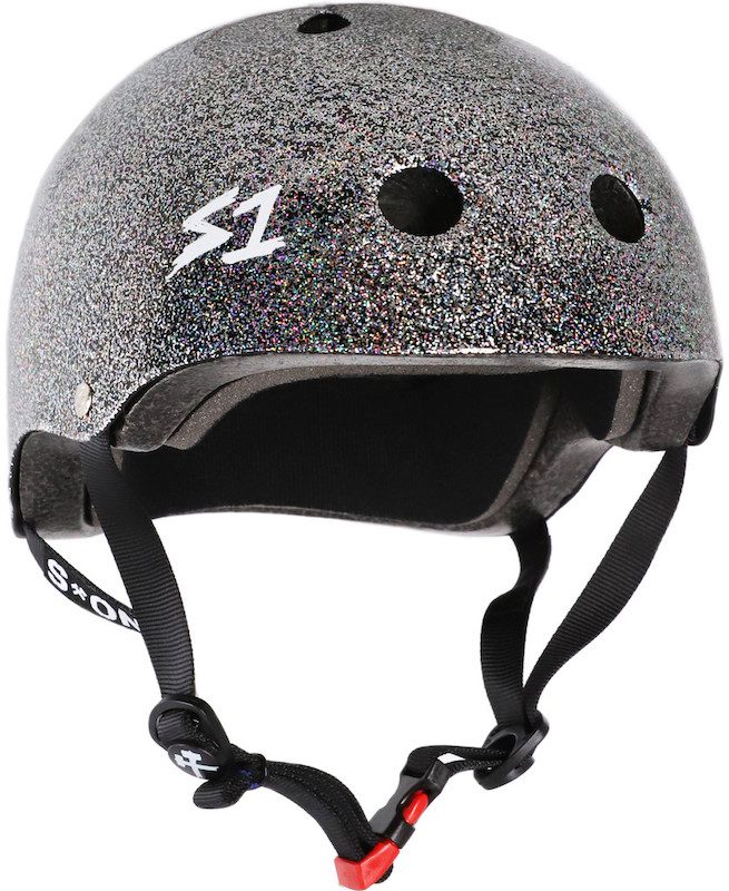 black glitter motorcycle helmet S1 Mini Lifer Double Gloss Variant:white up to 14