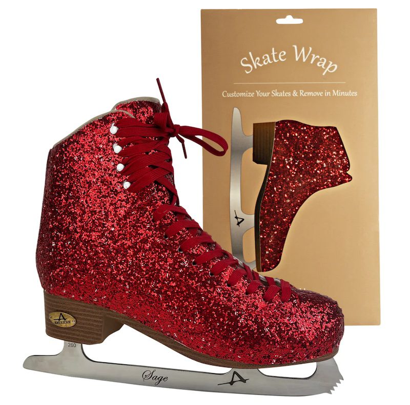 American Ice Skate Wrap Sparkle Red