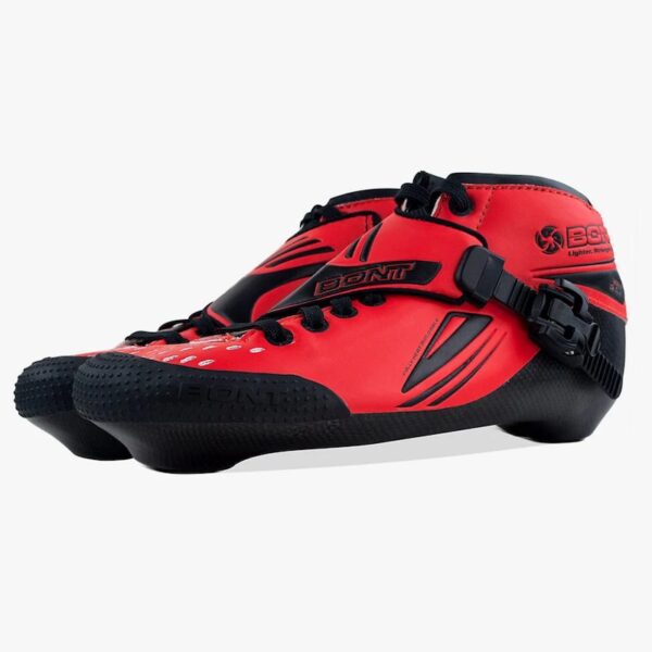 JETMatteRed AngleJet195mmInlineSkateBoots